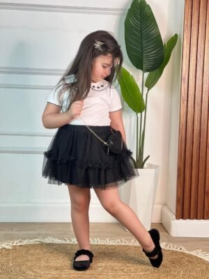 Ensemble avec jupe en tule et col brodé 🇹🇷